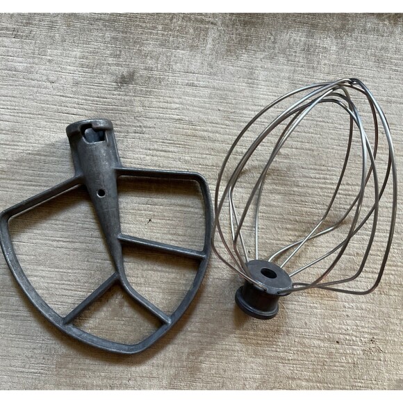 KitchenAid Mixer Attachment Professional 600 Flat Beater Paddle 6 Qt & Whisk - Picture 6 of 8